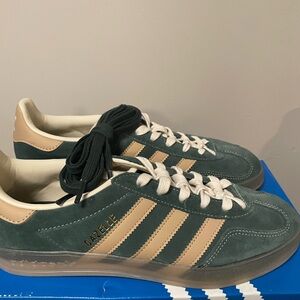 adidas Gazelle Indoor Suede Sneaker - Green and Tan